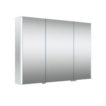 BIG, veidrodinė spintelė su 3 dvigubo veidrodžio durelėmis su LED šviestuvu ir dugno apšvietimu, 100cm