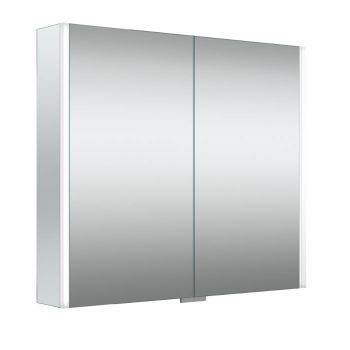 BIG, veidrodinė spintelė su 2 dvigubo veidrodžio durelėmis su LED šviestuvu ir dugno apšvietimu, 80cm