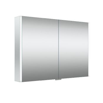 BIG, veidrodinė spintelė su 2 dvigubo veidrodžio durelėmis su LED šviestuvu ir dugno apšvietimu, 100cm
