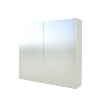 SCANDIC, spintelė su veidrodžiu, 80cm, balta blizgi