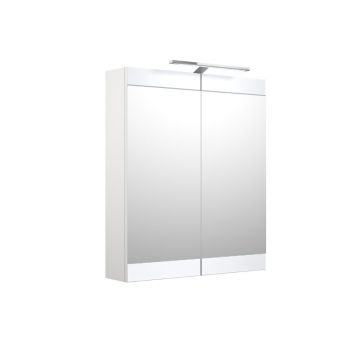 SERENA RETRO, spintelė su veidrodžiu, LED šviestuvas, 60cm, balta blizgi