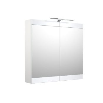 SERENA RETRO, spintelė su veidrodžiu, LED šviestuvas, 80cm, balta blizgi