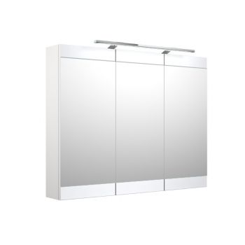 SERENA RETRO, spintelė su veidrodžiu, LED šviestuvas, 100cm, balta blizgi